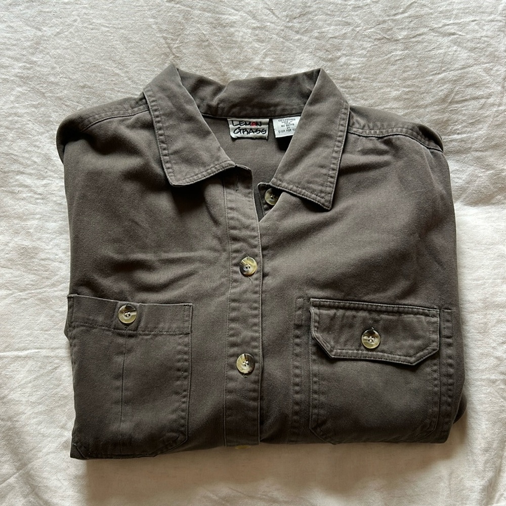 ⚡️ 90’S LEMONGRASS ARMY GREEN SHIRT JACKET SZ 2X